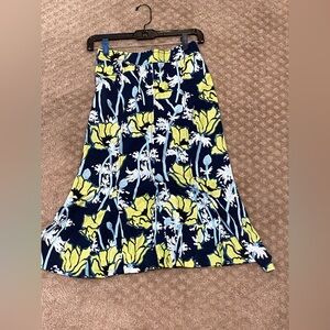 Tory Burch Blue and Yellow Floral Skirt
